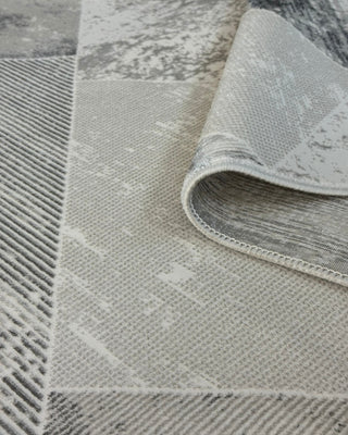 Hera Modern Patterned Machine Made Carpet Gray