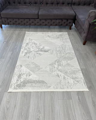 Hera Modern Patterned Machine Made Carpet Cream