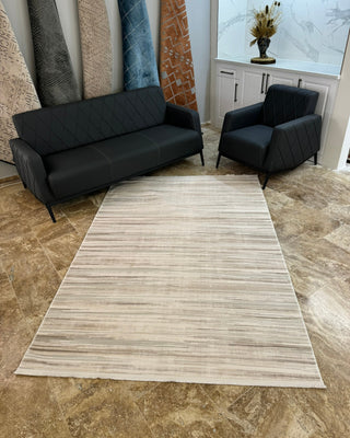 Duru Series Soft Patterned Machine Made Carpet Beige