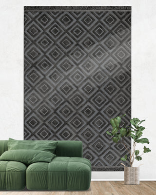 Defne Tile Pattern Machine Carpet Anthracite