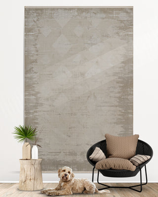 Hera Tile Patterned Machine Made Carpet Beige