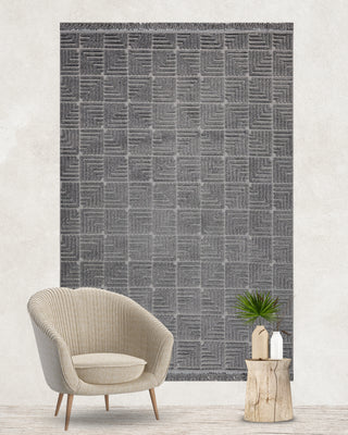 Defne geometric pattern machine carpet anthracite