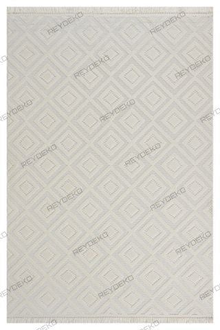 Defne Tile Pattern Machine Carpet Cream