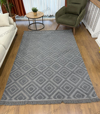 Defne Tile Pattern Machine Carpet Anthracite