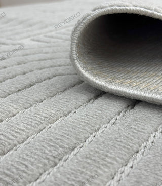 Defne Fold Pattern Machine Carpet Gray