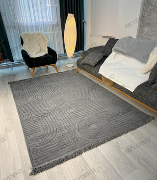 Daphne Fold Pattern Machine Carpet Anthracite