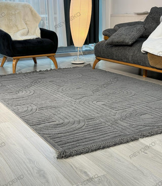 Daphne Fold Pattern Machine Carpet Anthracite