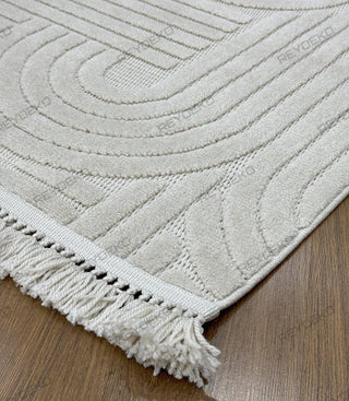 Laurel Fold Pattern Machine Carpet Beige