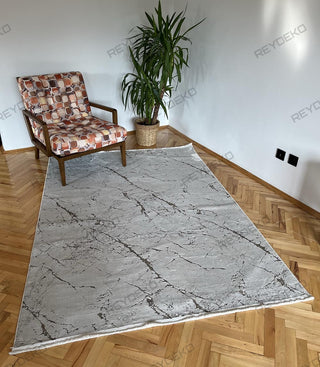 Eva Modern Pattern Machine Carpet Gray