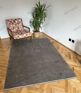 Eva modern pattern machine carpet mink