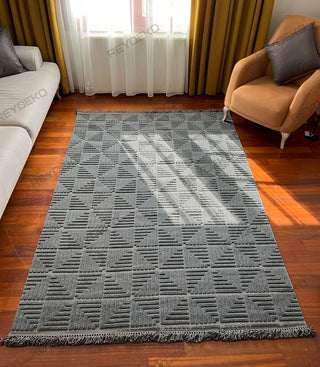 Defne geometric pattern machine carpet anthracite