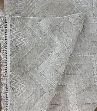 Olivia Zigzag Pattern Machine Carpet Gray